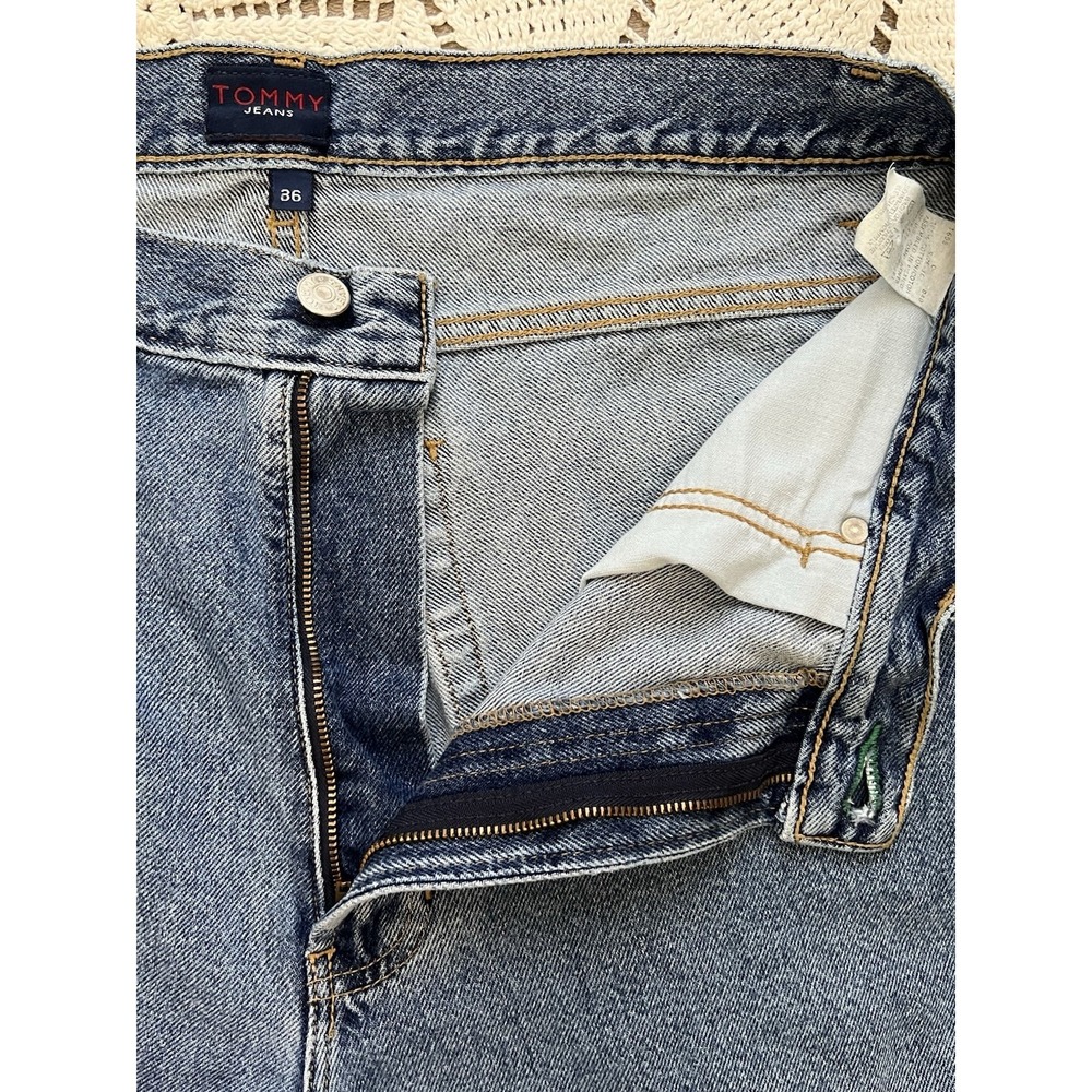 100% Cotton Vintage Tommy Hilfiger Denim Shorts Mens 36 USA 90s Baggy‎ Jean Y2K - Picture 7 of 8